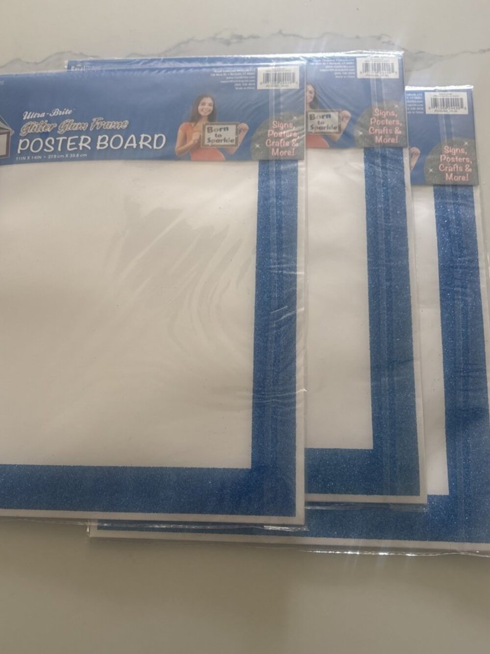 3x Royal Brites UltraBrite Glitter Glam Frame Board 5 Colors 15 Sheets 11" x 14”